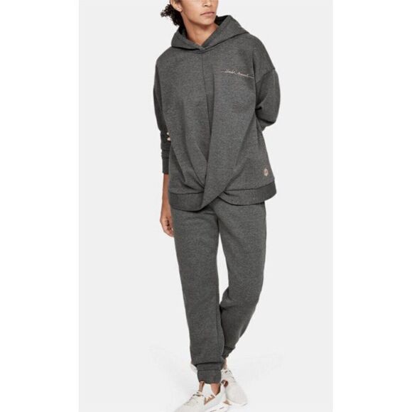 Under Armour Womens UA Rush Sweatshirt Fleece Wrap Pullover Loose Sz Small Grey - Picture 1 of 9